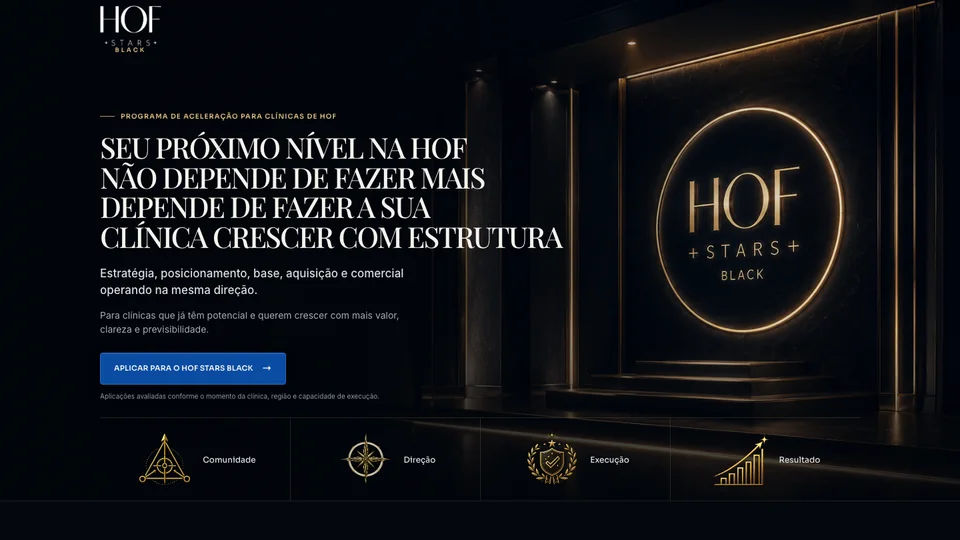 Ecossistema HOF Stars para profissionais e clínicas de HOF.